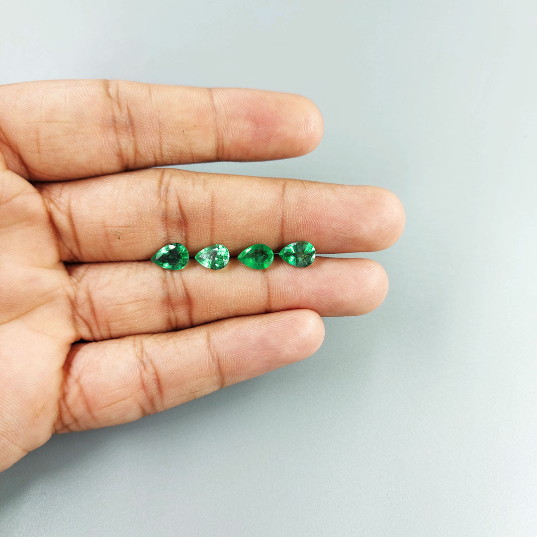 Natural Zambian Emerald Calibrated Pears | 5x7mm &6x8mm