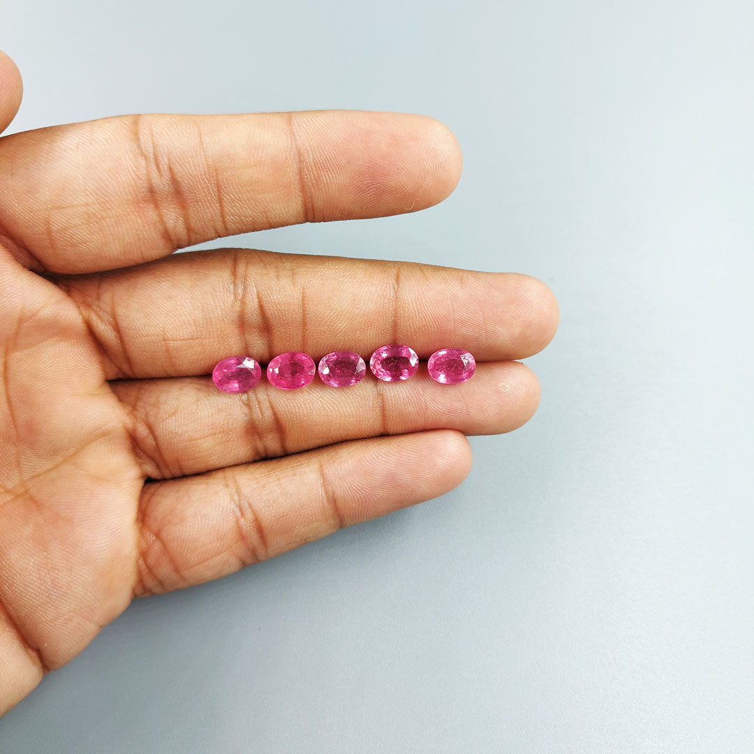 Natural Mozambique Ruby Calibrated Ovals | 6x8mm & 7x9mm