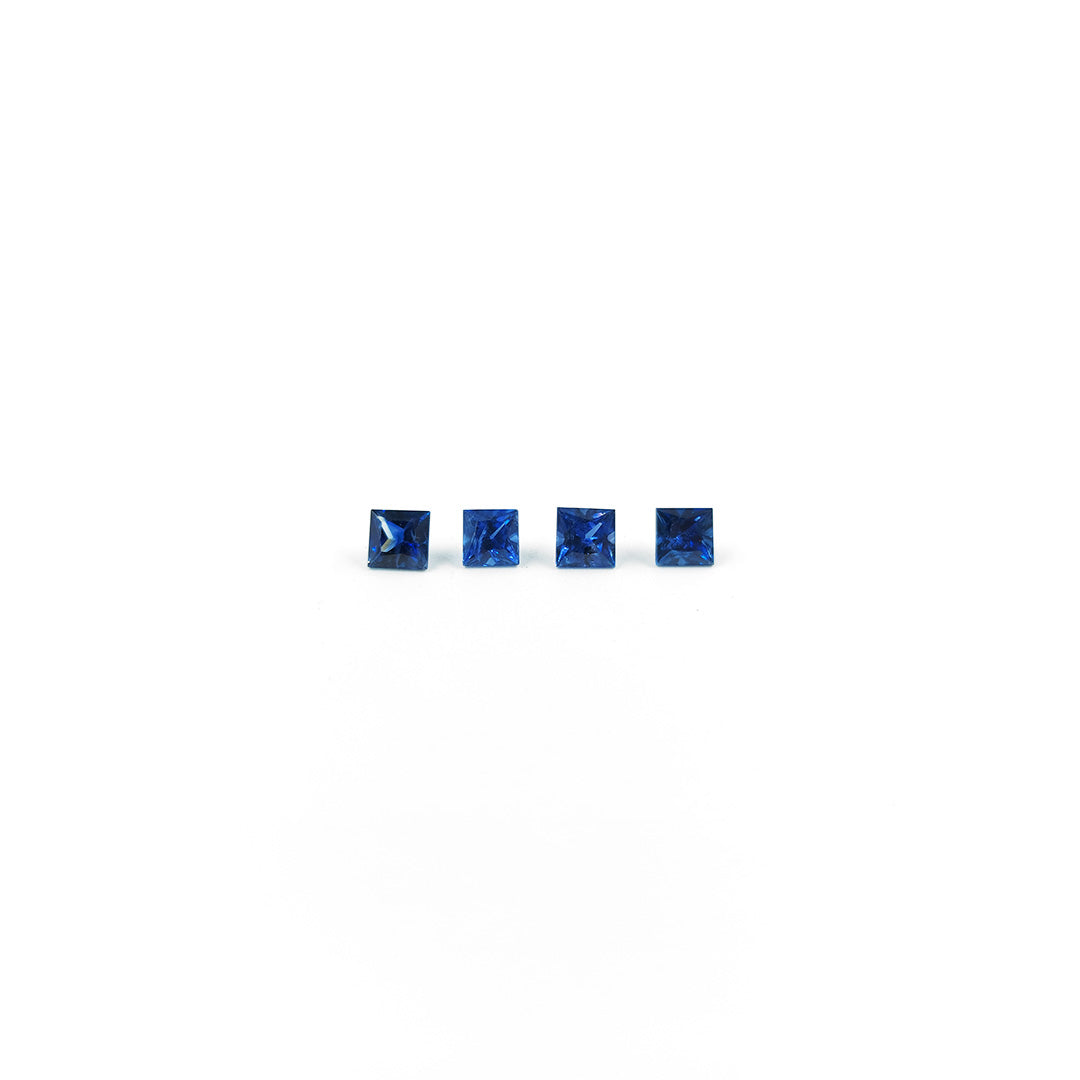 Natural Blue Sapphire Calibrated Square | 4mm