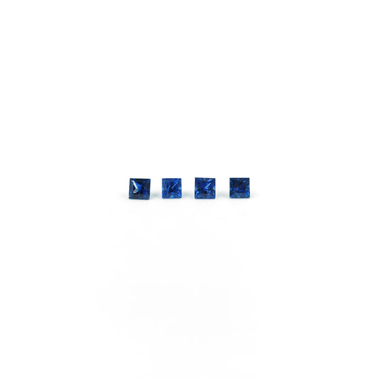 Natural Blue Sapphire Calibrated Square | 4mm