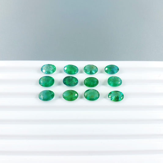 Natural Zambian Emerald Calibrated Ovals 7x9mm