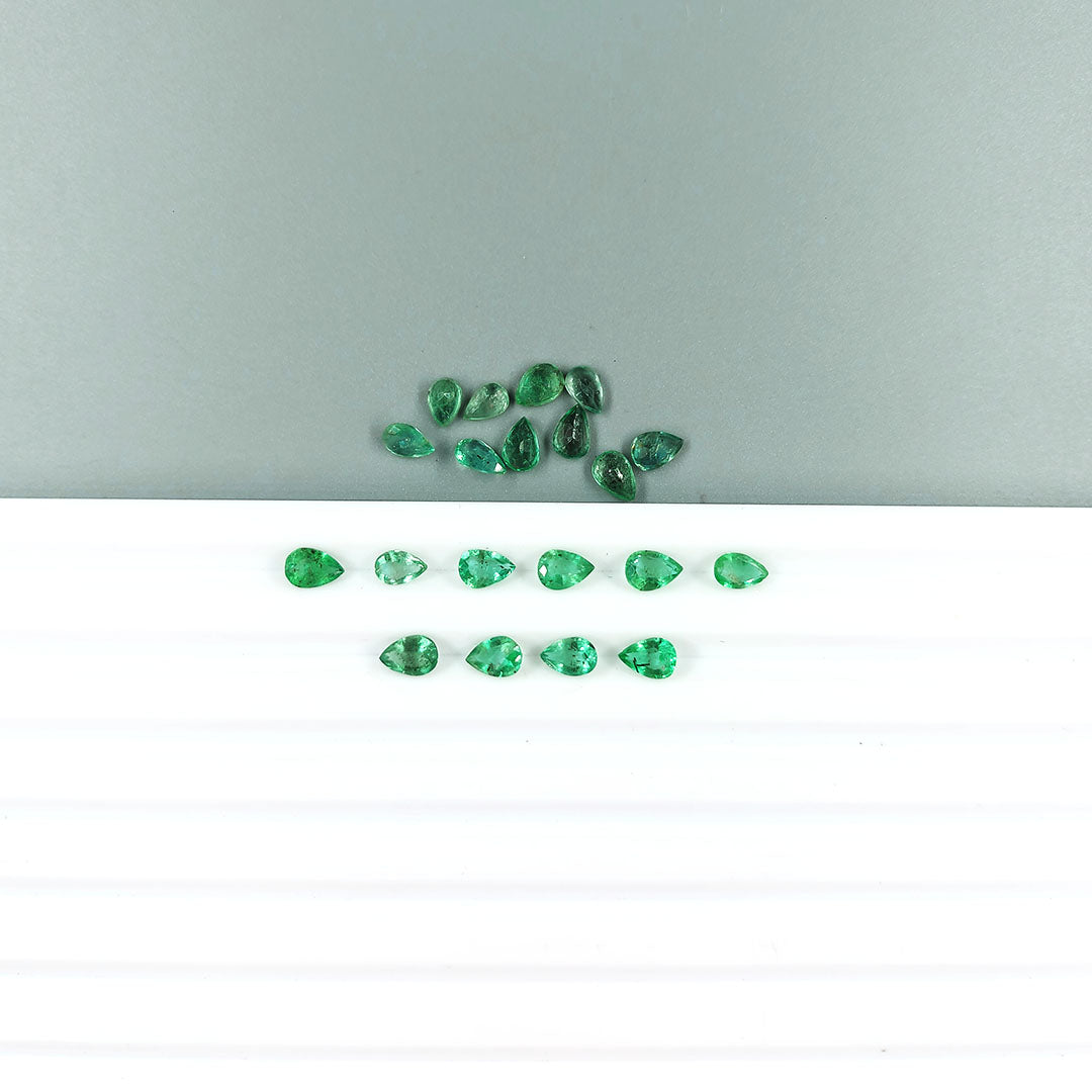 Natural Zambian Emerald Calibrated Pears | 3x5mm & 4x6mm