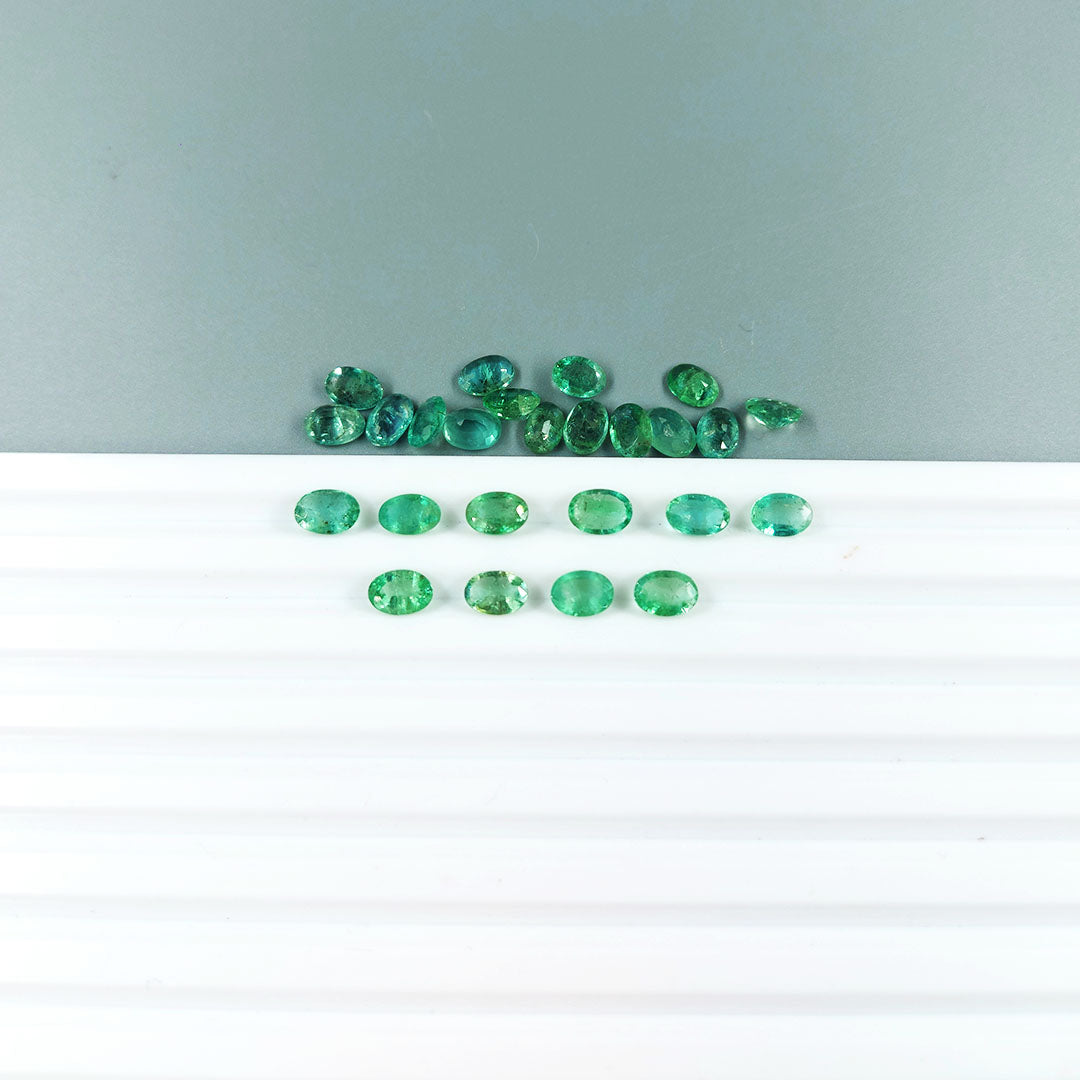 Natural Zambian Emerald Calibrated Ovals 7x5mm