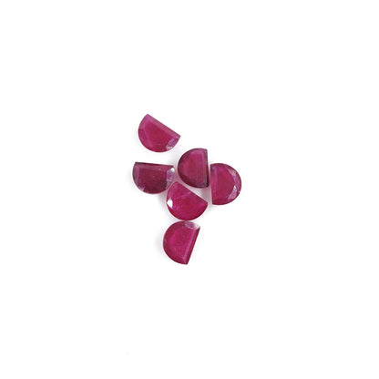 Natural Bangkok Ruby Half Moons | 12x8.5mm