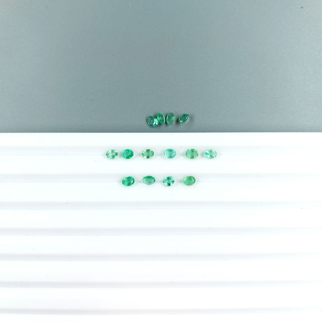 Natural Zambian Emerald Calibrated Ovals | 3x4mm & 5x4mm