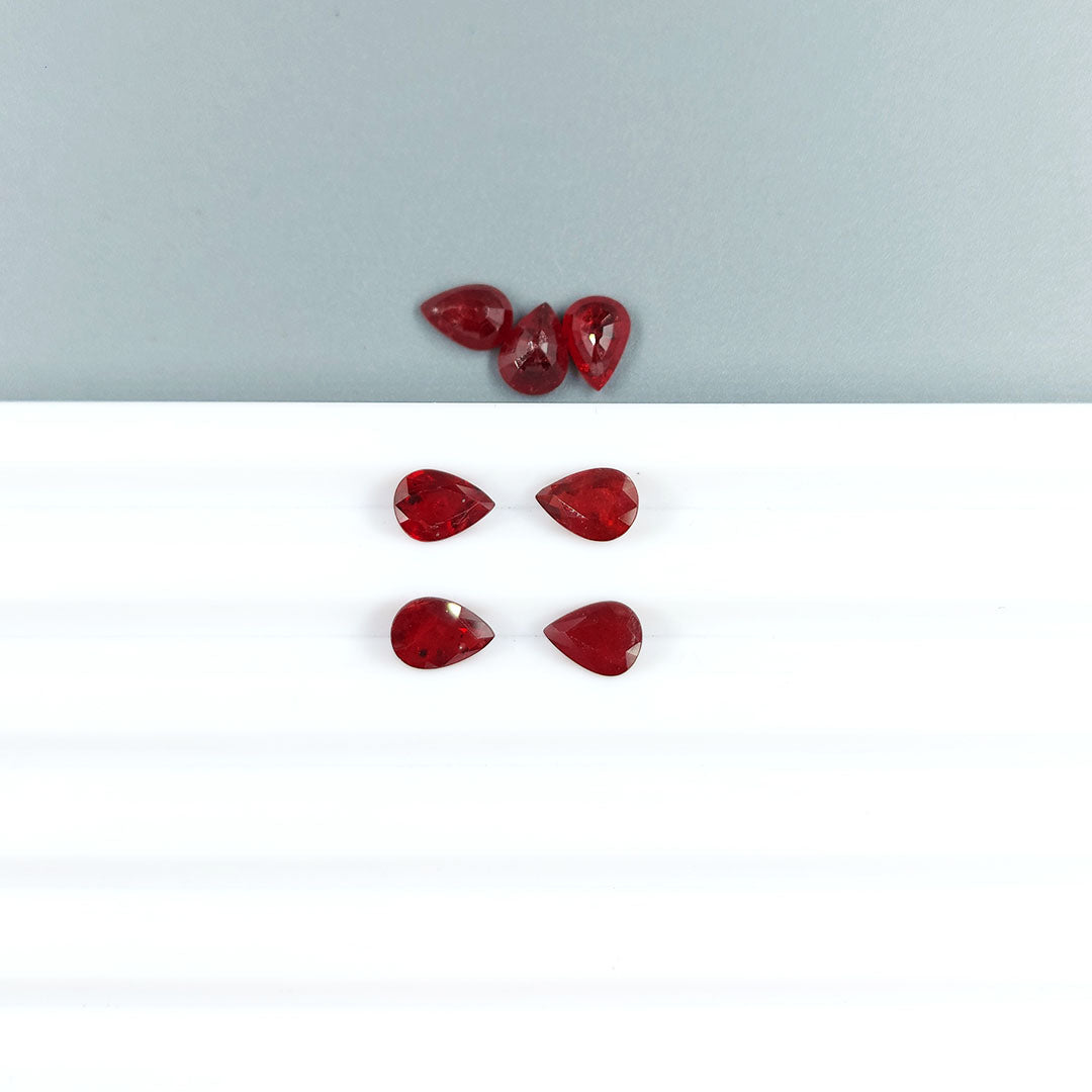 Natural African Ruby Calibrated Pears 5x7mm