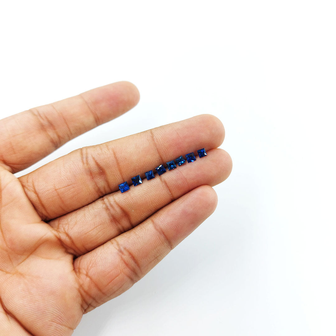 Natural Blue Sapphire Calibrated Square | 3mm & 3.5mm