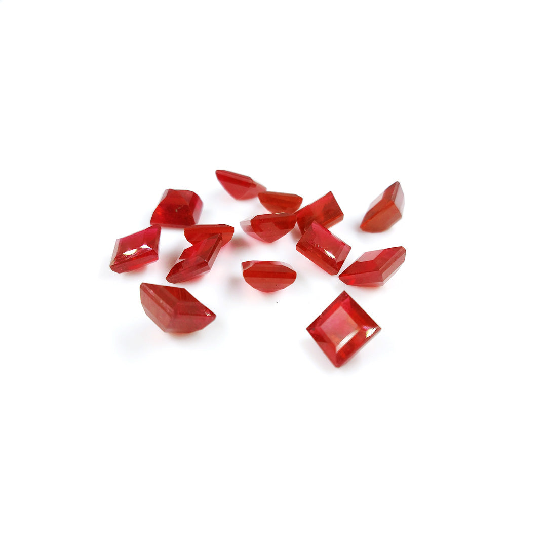 Natural Bangkok Ruby Calibrated Squares | 4mm & 5mm