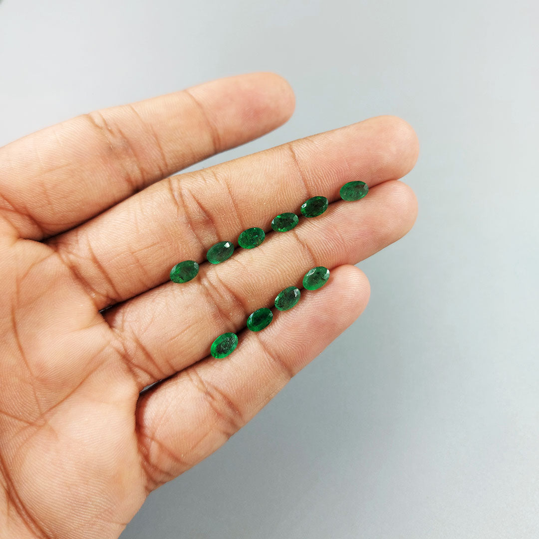 Natural Zambian Emerald Calibrated Ovals | 3x5mm & 6x4mm