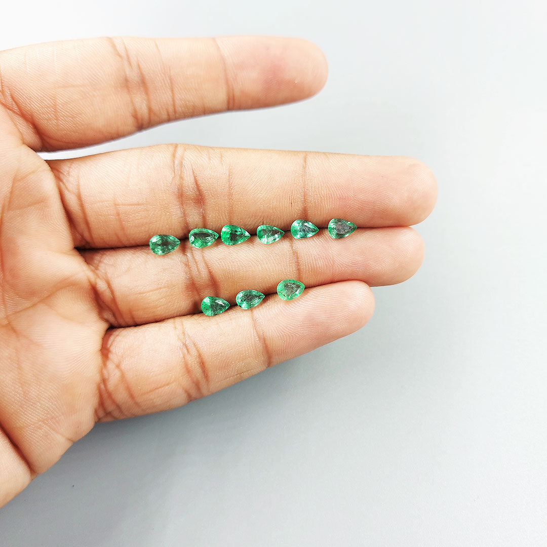 Natural Zambian Emerald Calibrated Pears | 3x5mm & 4x6mm