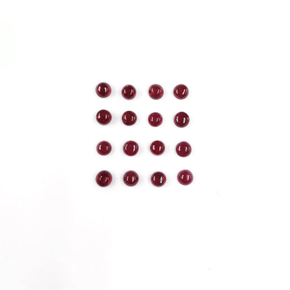 Natural Bangkok Ruby Calibrated Cabochon Rounds | 4mm & 5mm