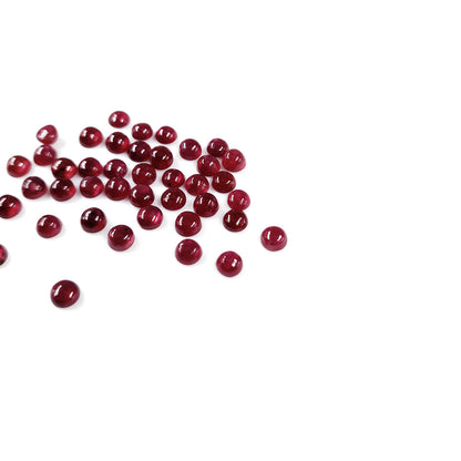 Natural Bangkok Ruby Calibrated Cabochon Rounds | 4mm & 5mm