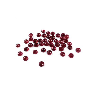 Natural Bangkok Ruby Calibrated Cabochon Rounds | 4mm & 5mm