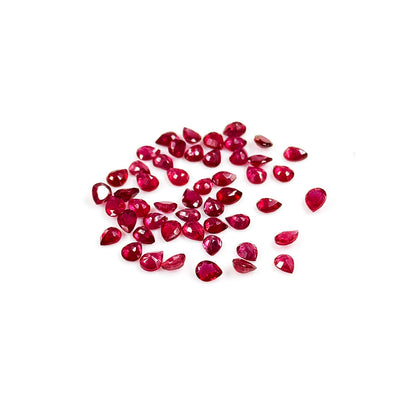 Natural Bangkok Ruby Calibrated Pears | 4x5mm & 5x6mm