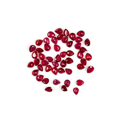 Natural Bangkok Ruby Calibrated Pears | 4x5mm & 5x6mm