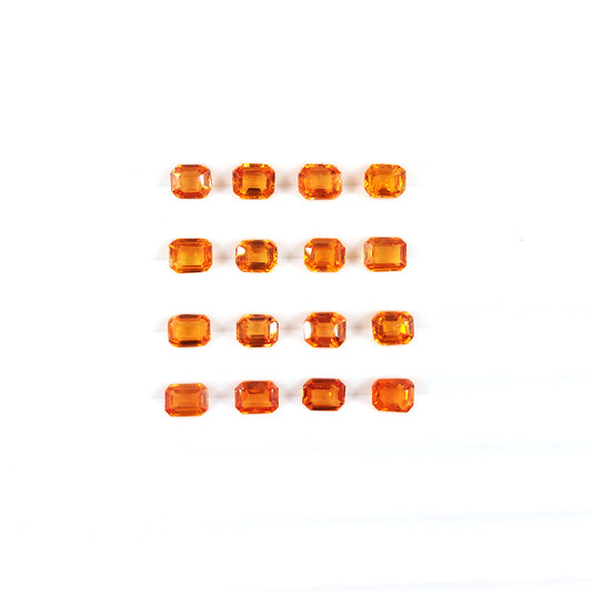 Natural Orange Sapphire Calibrated heated Octagons 5x4mm