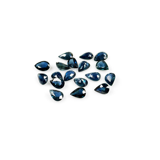 Natural  Bangkok Untreated Teal Sapphire Calibrated Pears | 5x7mm & 6x8mm