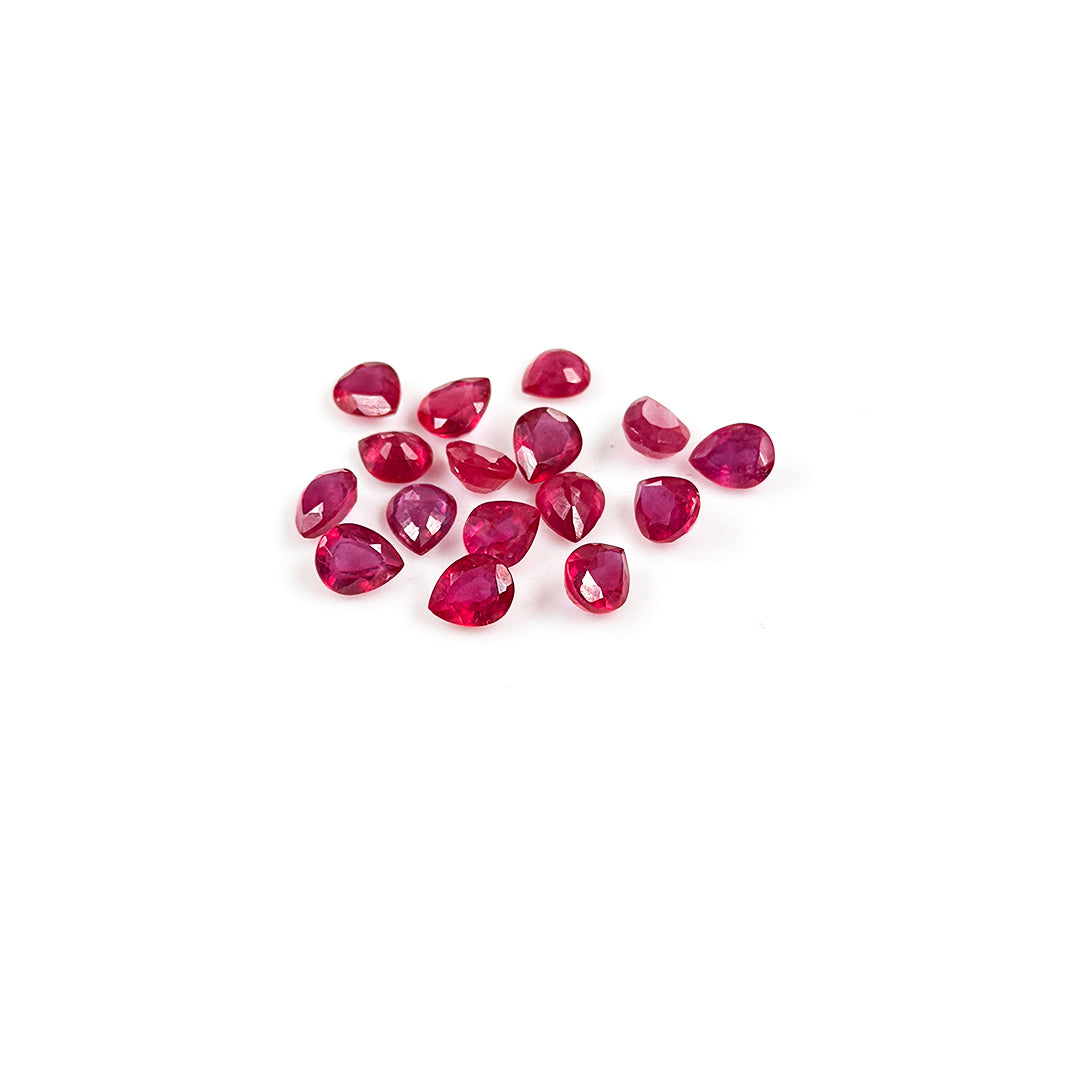 Natural Bangkok Ruby Calibrated Pears | 4x5mm & 5x6mm