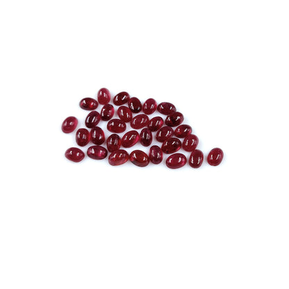 Natural Bangkok Ruby Calibrated Cabochon Ovals | 3x5mm & 4x6mm