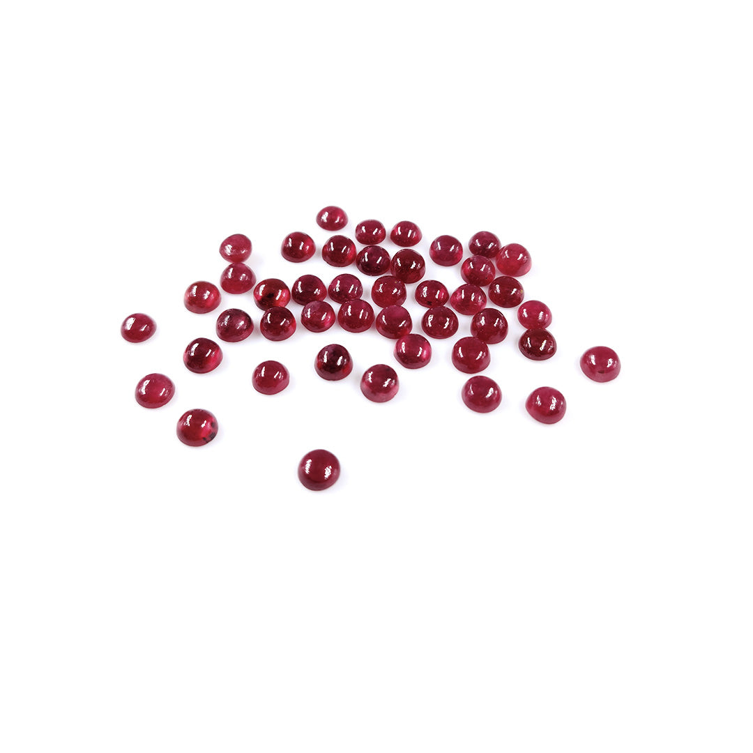 Natural Bangkok Ruby Calibrated Cabochon Rounds | 4mm & 5mm