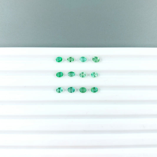 Natural Zambian Emerald Calibrated Ovals | 3x4mm & 5x4mm