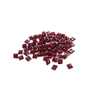 Natural Bangkok Ruby Calibrated Squares | 4mm & 5mm