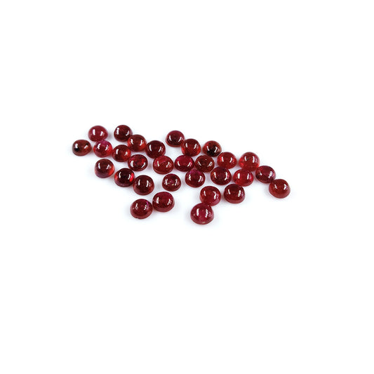 Natural Bangkok Ruby Calibrated Cabochon Rounds | 6mm & 7mm