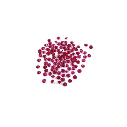 Natural Burma Ruby Calibrated Diamond Cut Rounds 3mm