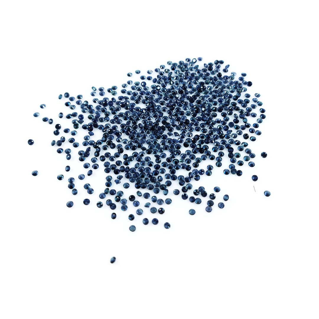 Natural  Blue Sapphire Calibrated Diamond Cut Rounds | 1mm & 1.5mm