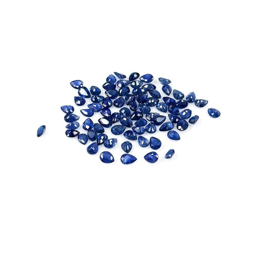 Natural  Bangkok Untreated Blue Sapphire Calibrated Pears | 3x4mm & 4x5mm