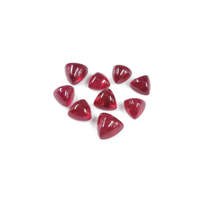 Natural Bangkok Ruby Calibrated Cabochon Triangles | 6mm & 7mm