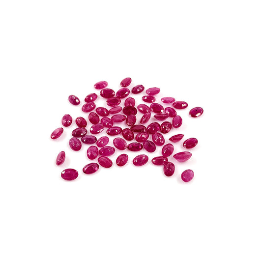 Natural Mozambique Ruby Calibrated Ovals | 3x5mm & 6x4mm