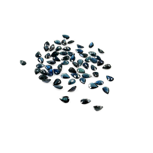 Natural  Bangkok Untreated Teal Sapphire Calibrated Pears | 3x5mm & 6x4mm