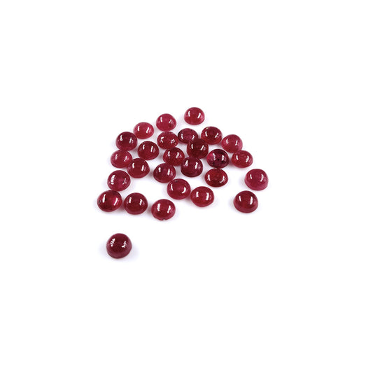 Natural Bangkok Ruby Calibrated Cabochon Rounds | 6mm & 7mm