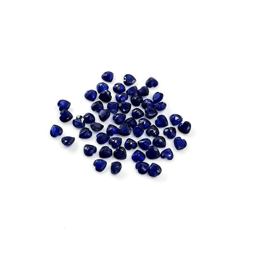 Natural  Bangkok Blue Sapphire Calibrated Hearts| 3mm & 4mm