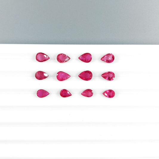 Natural Mozambique Ruby Calibrated Pears 6x4mm