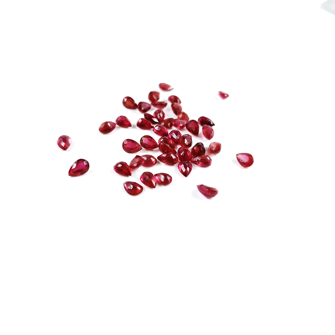 Natural Bangkok Ruby Calibrated Pears | 3x5mm & 4x6mm