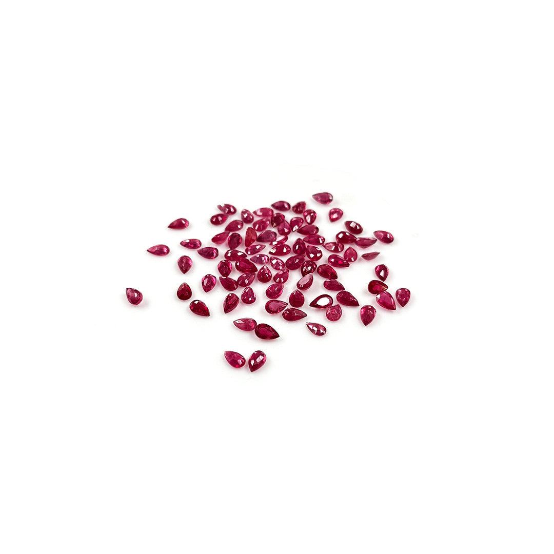 Natural Bangkok Ruby Calibrated Pears | 3x5mm & 4x6mm