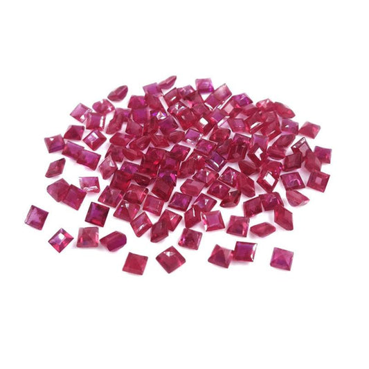 Natural Bangkok Ruby Calibrated Squares | 4mm & 5mm