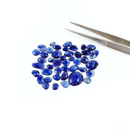 Natural Bangkok Blue Sapphire Calibrated Flat Faceted | Mix Size