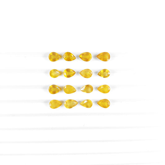 Natural Calibrated Bangkok Yellow Sapphire Pears | 5x7mm & 6x8mm