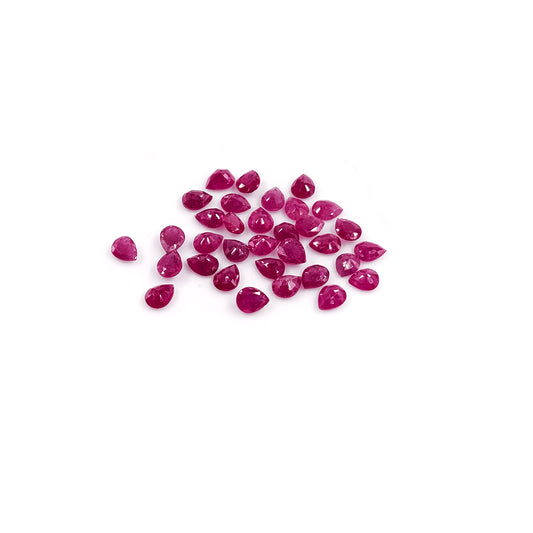 Natural Mozambique Ruby Calibrated Pears 4x5mm