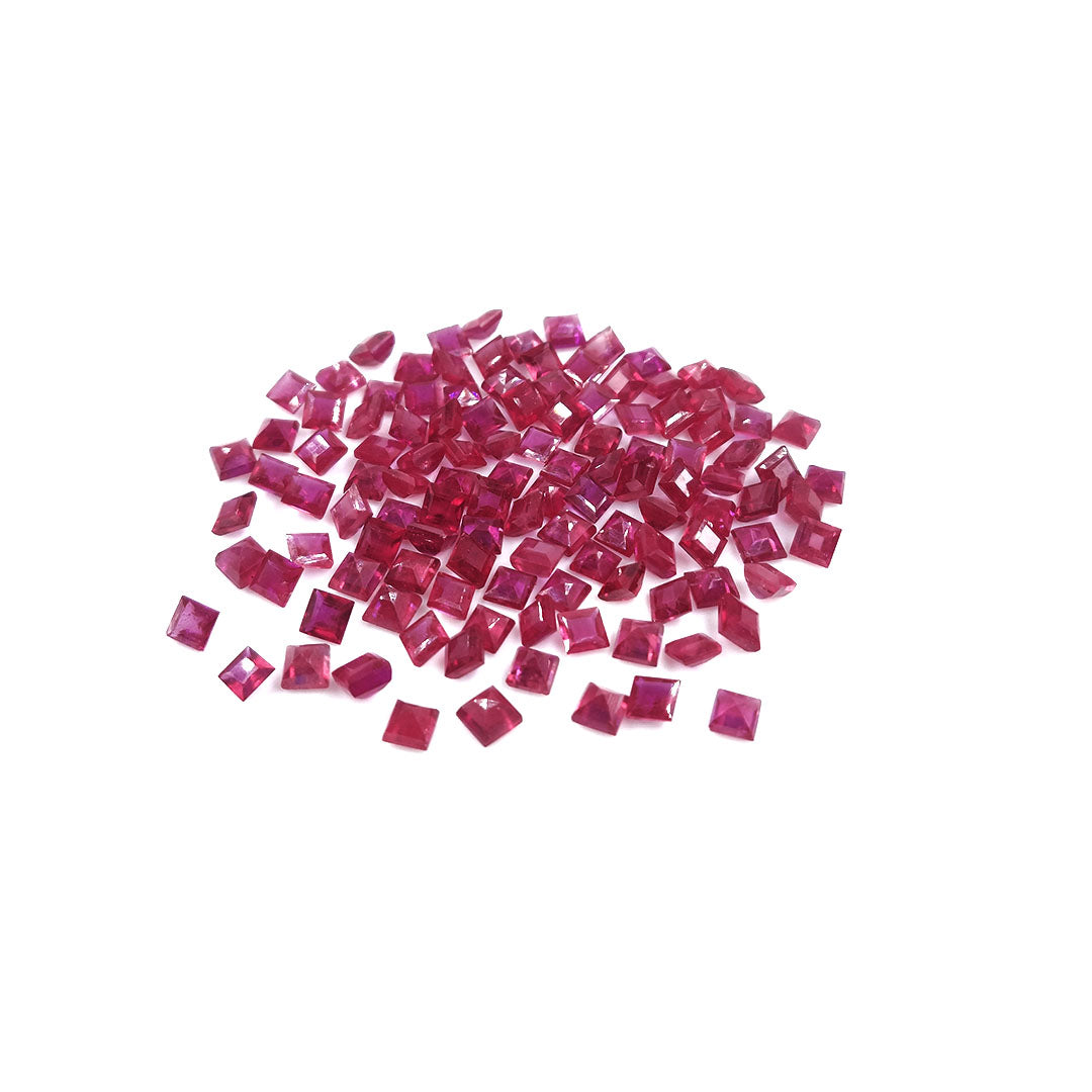 Natural Bangkok Ruby Calibrated Squares | 4mm & 5mm