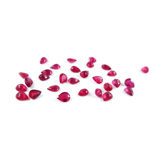 Natural Bangkok Ruby Calibrated Pears | 7x5mm & 6x8mm