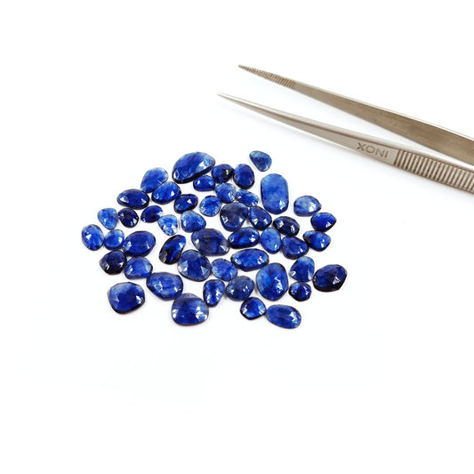 Natural Bangkok Blue Sapphire Calibrated Flat Faceted | Mix Size