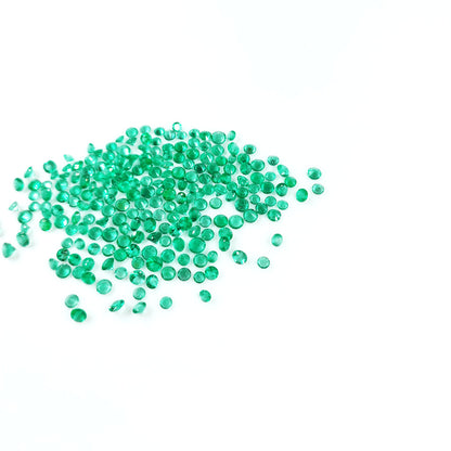 Natural Zambian Emerald Calibrated Diamond Cut Rounds | 2mm & 3mm