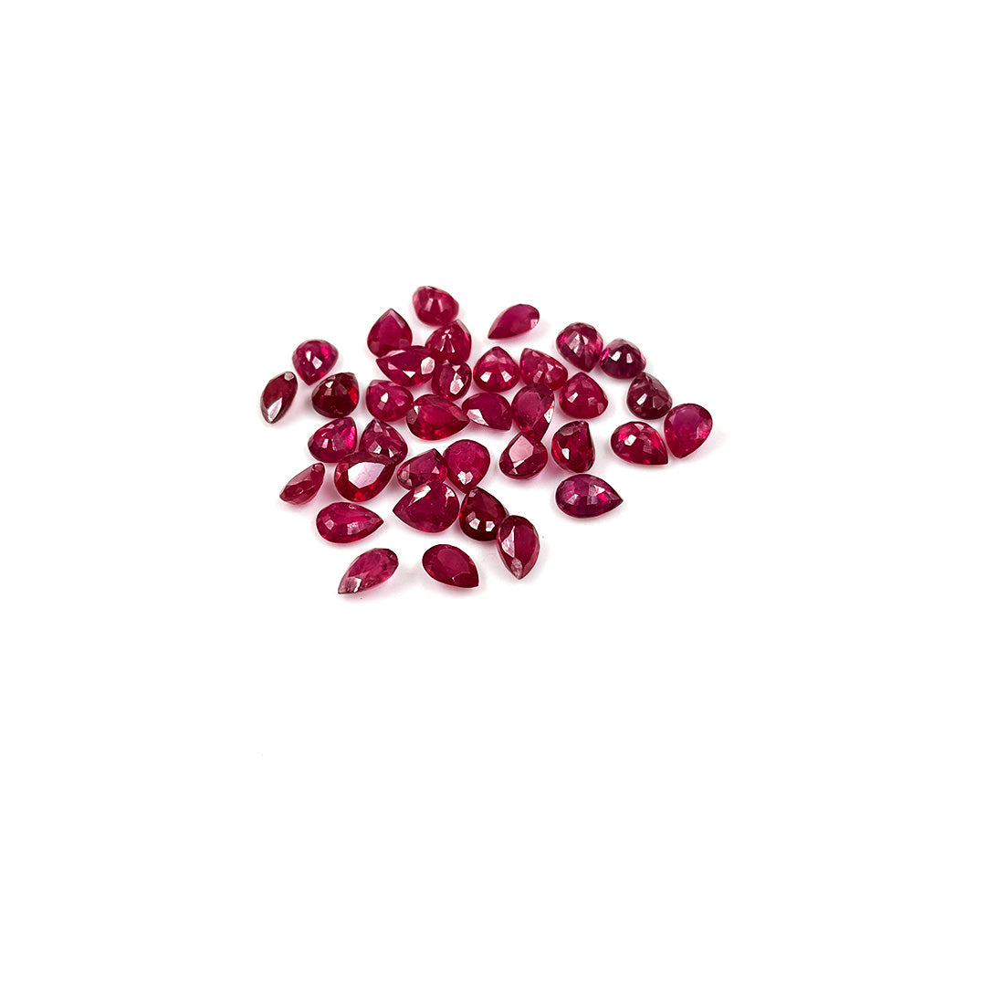 Natural Bangkok Ruby Calibrated Pears | 5x7mm & 6x8mm