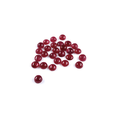 Natural Bangkok Ruby Calibrated Cabochon Rounds | 6mm & 7mm