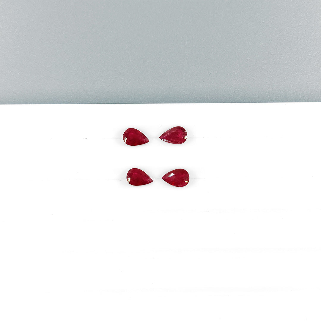 Natural Mozambique Ruby Calibrated Pears | 6x4mm