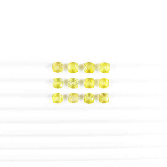 Natural Calibrated Bangkok Yellow Sapphire Cushions | 4mm & 5mm